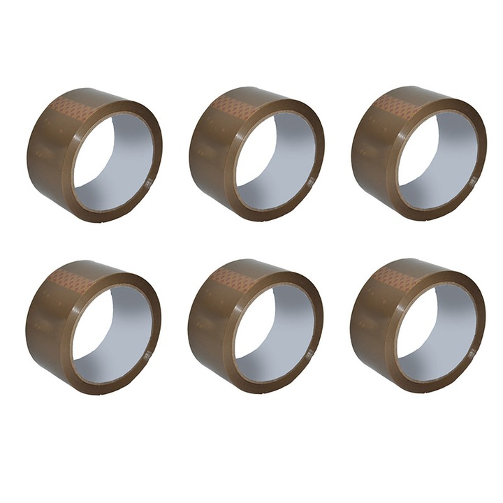 Banda adeziva 45mm x 40m, 40 microni, mata, maro, Vision, set 6 role