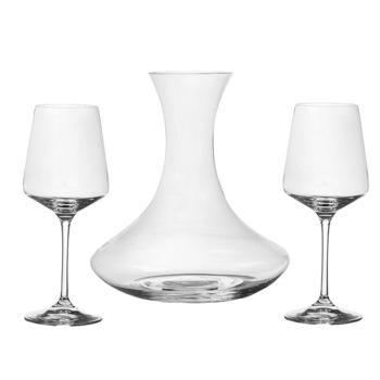 Set 2 pahare si decantor cristal de vin,  Set 2 pahare si decantor cristal de vin,