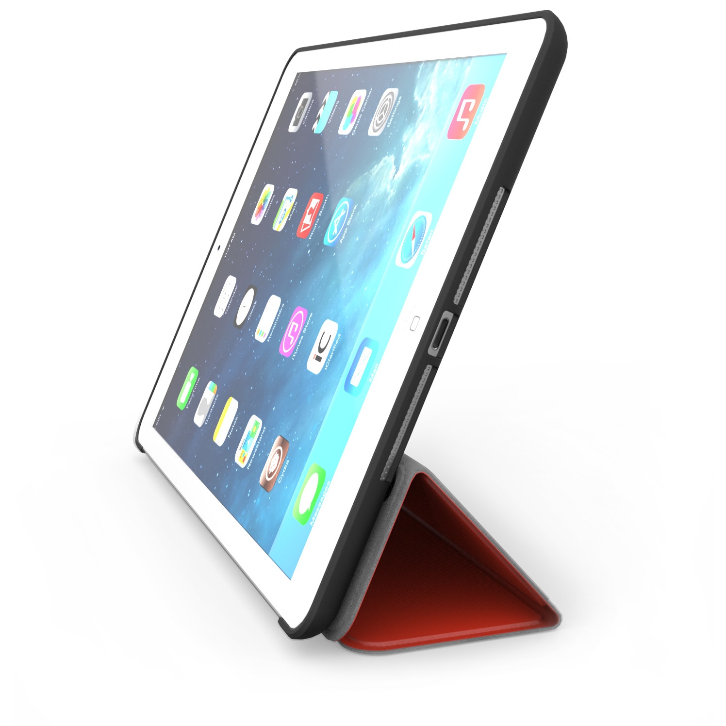 Husa protectie tableta, Khomo, Compatibila cu iPad Air 2, Rosu/Negru