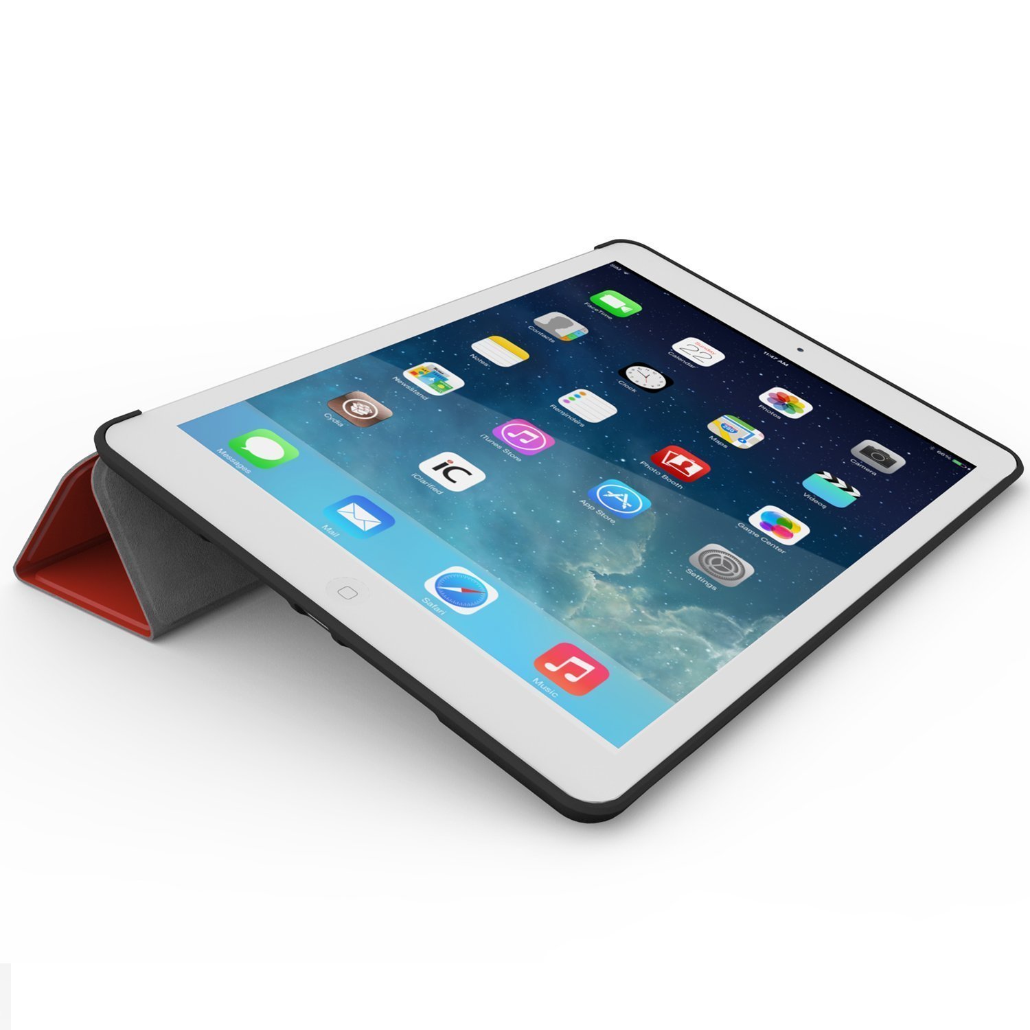Husa protectie tableta, Khomo, Compatibila cu iPad Air 2, Rosu/Negru