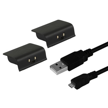 Set 2 baterii XB One baterie si cablu de alimentare Xtreme, Negru Set 2 baterii XB One baterie si cablu de alimentare Xtreme, Negru