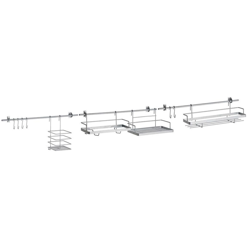 Set modular agatatori si etajere pentru bucatarie, 150x15 cm, Arly, Metal
