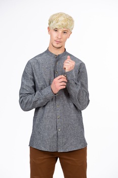 Camasa de barbati BE YOU, tunica din in, Bleumarin Camasa de barbati BE YOU, tunica din in, Bleumarin