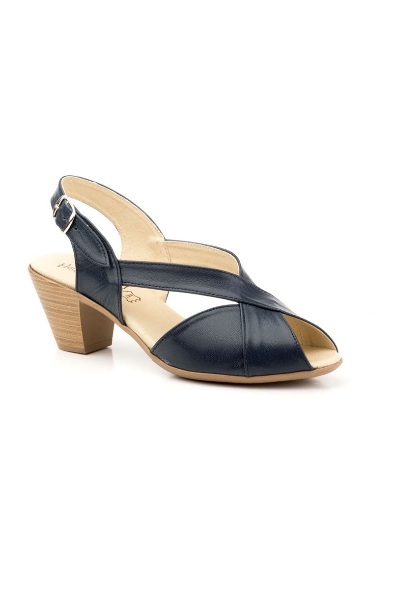 Sandale Dama Eveline cu toc mic Jam, Bleumarin