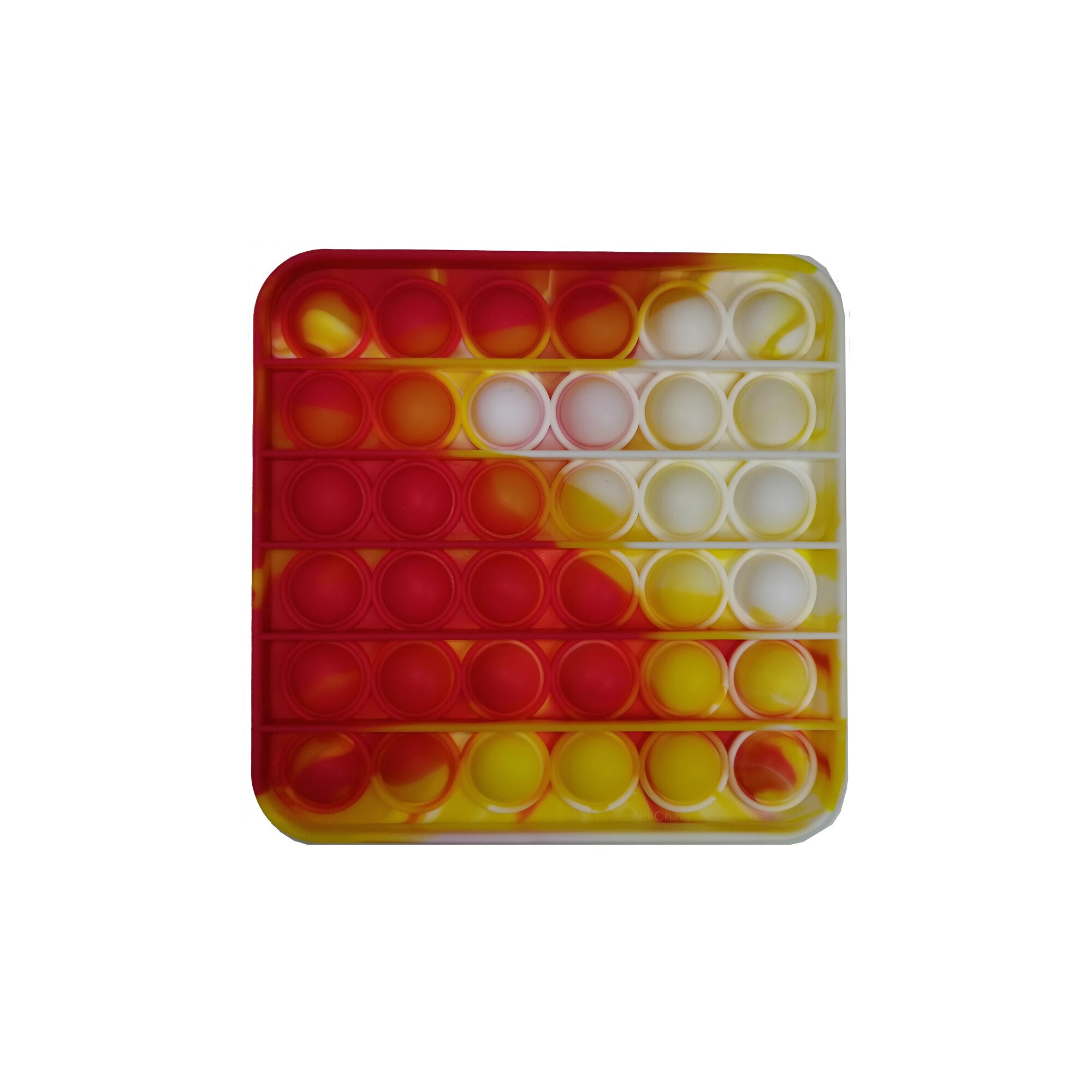 Jucarie antistres, Pop it, silicon, patrat, 13 cm, rosu