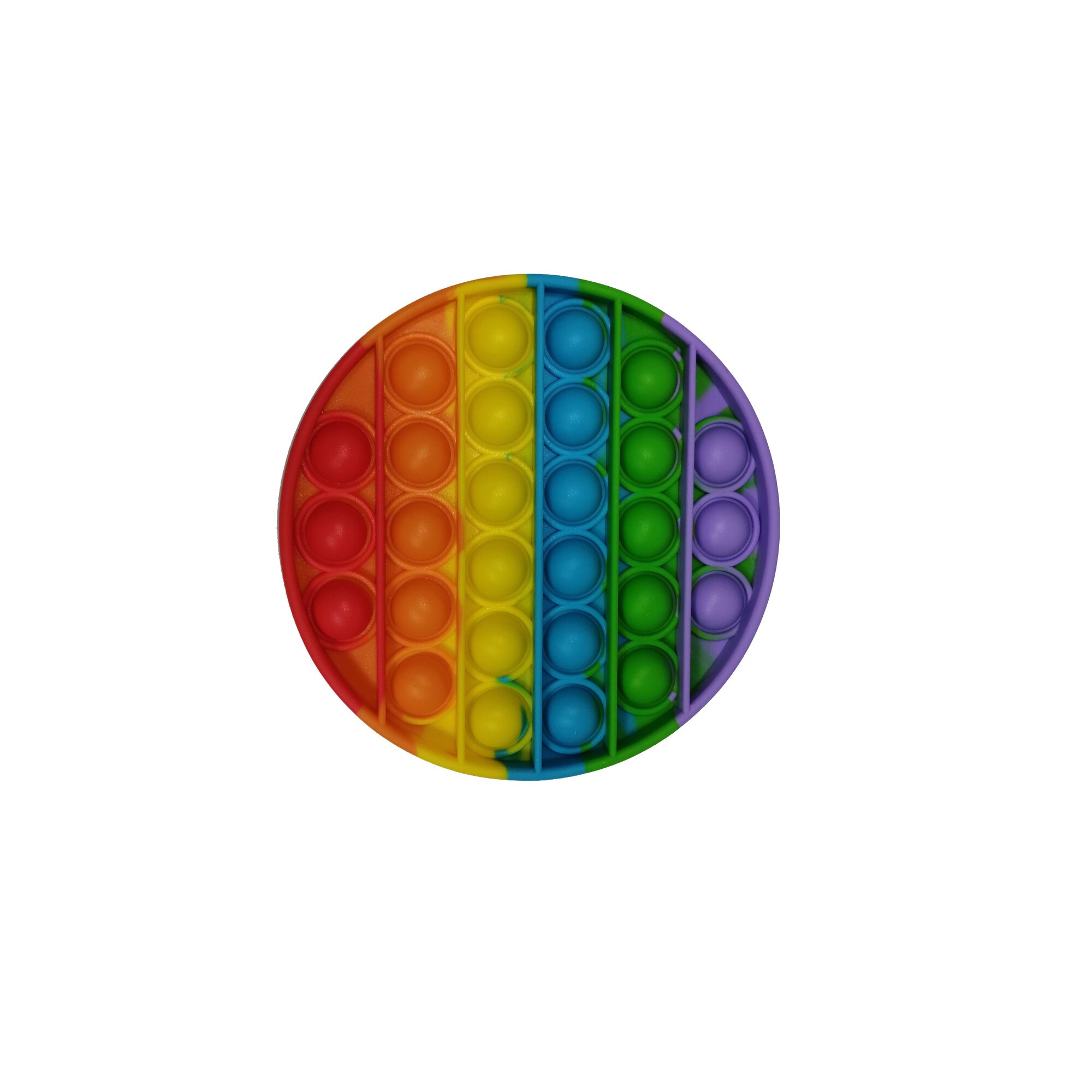 Jucarie antistres, Pop it, silicon, cerc, 12.5 cm, multicolor