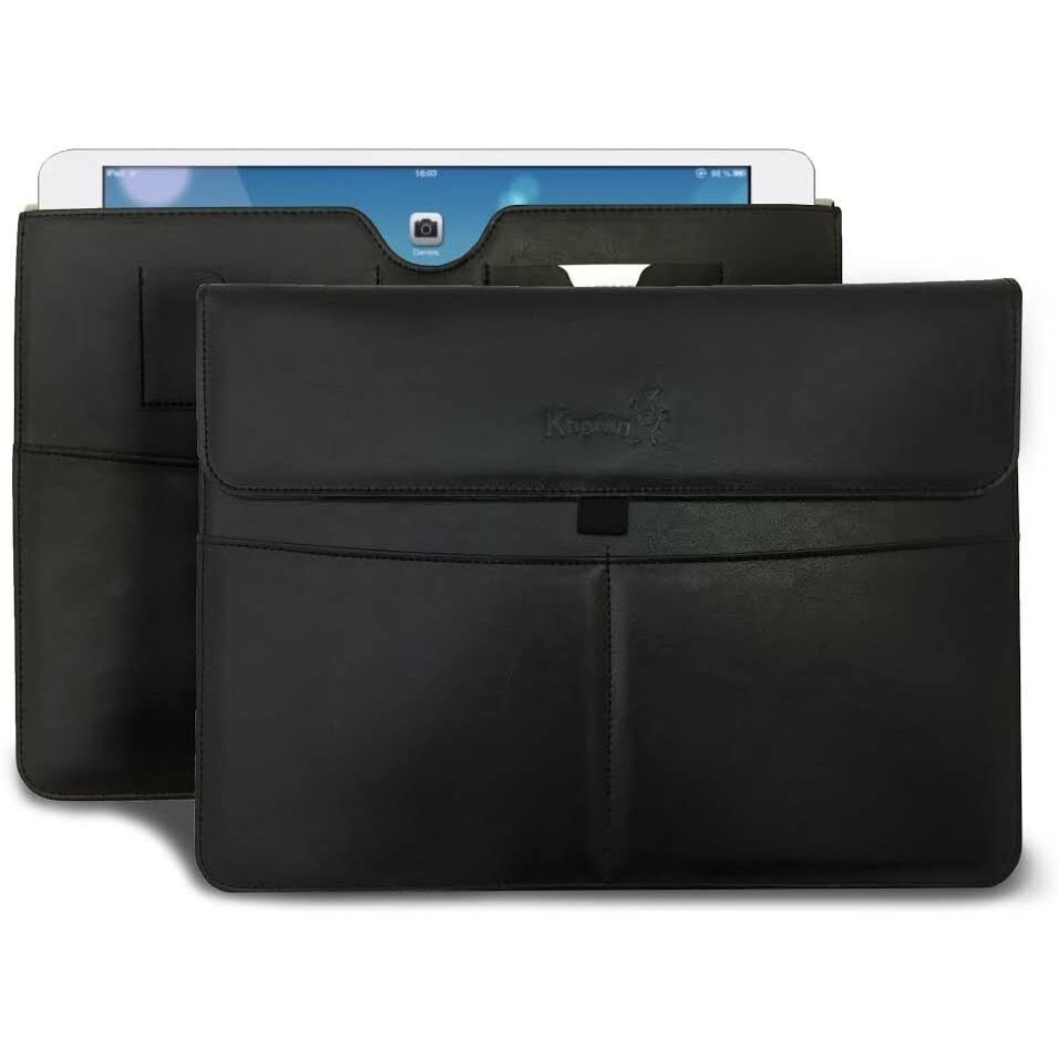 Husa de protectie, Compatibila Notebook / iPad Pro 12.9 2021, 2020, 2019, 2018, 2017, Piele, Negru