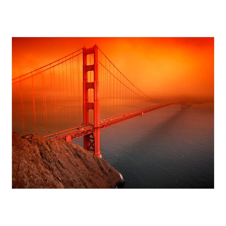 Nem szőtt tapéta nappali, hálószoba, Golden Gate hídhoz - 300cm X 231cm, Használati útmutató, ragasztó