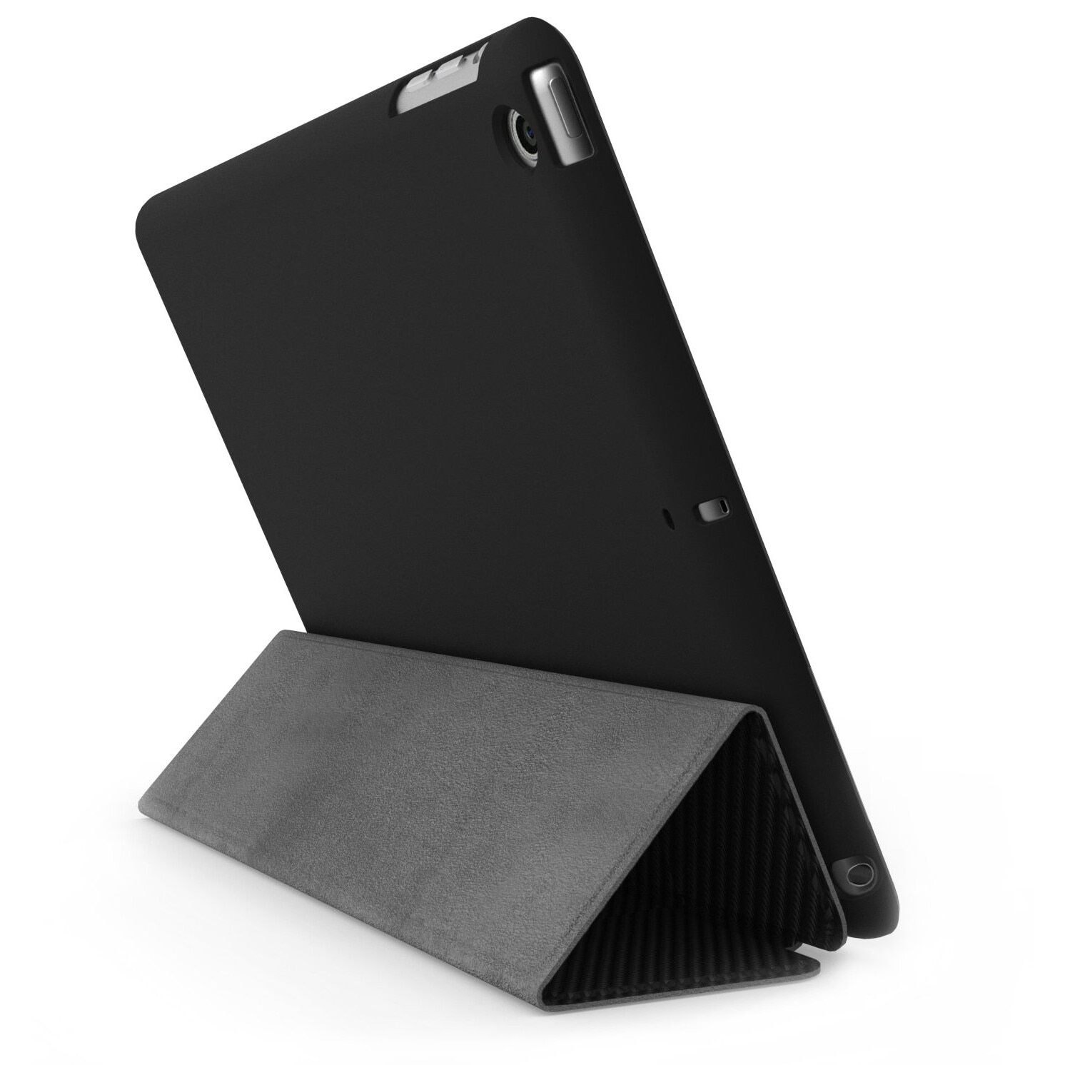 Husa protectie tableta, Khomo, Fribra de carbon, Compatibila cu iPad Mini 1/2/3, Negru