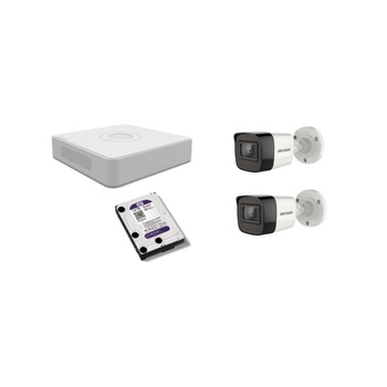 Kit supraveghere video Hikvision 2MP, cu 2 camere 2MP de exterior/interior si HDD 1 TB MK150 Kit supraveghere video Hikvision 2MP, cu 2 camere 2MP de exterior/interior si HDD 1 TB MK150