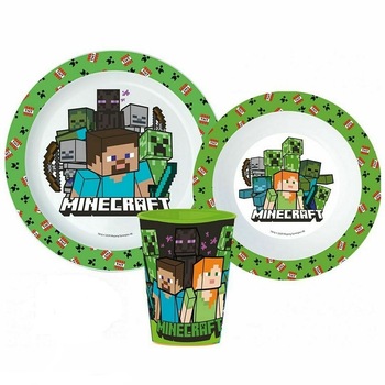 Set masa Minecraft, 3 piese, multicolor Set masa Minecraft, 3 piese, multicolor