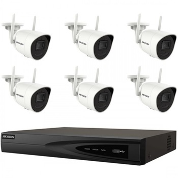 Kit 6 camere supraveghere Wireless 4MP, IR 30m, lentila 2.8mm HikVision + NVR 8 canale Ultra HD 4K HikVision Kit 6 camere supraveghere Wireless 4MP, IR 30m, lentila 2.8mm HikVision + NVR 8 canale Ultra HD 4K HikVision