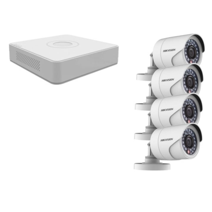 Sistem supraveghere video Hikvision 2 camere ColorVU Full HD 1080p, IR 40M
