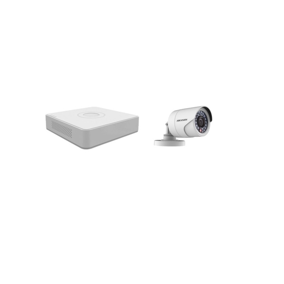 Kit supraveghere video Hikvision 2MP, cu 1 camera 2MP de exterior/interior MK101