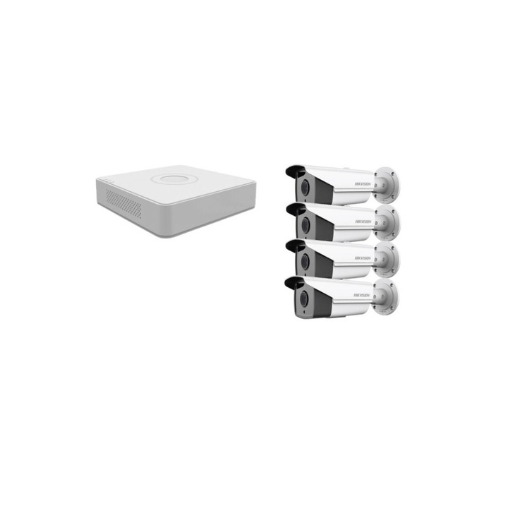 Kit supraveghere video Hikvision 2MP, cu 2 camere 2MP de exterior/interior si HDD 1 TB MK142
