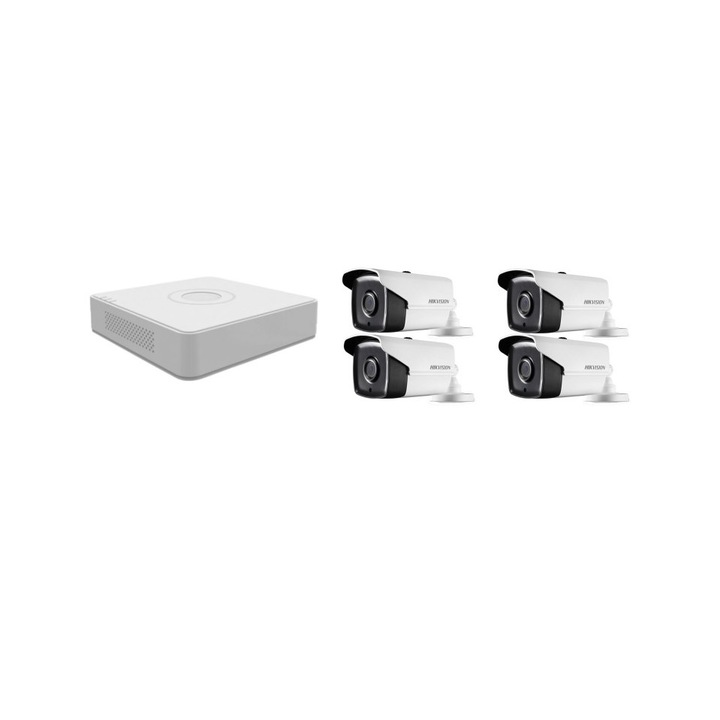 Kit supraveghere video Hikvision 5MP, cu 1 camera 5MP de exterior/interior MK379