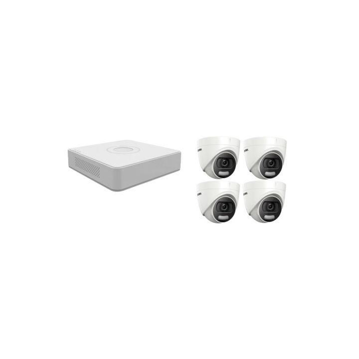 Kit supraveghere video Hikvision 2MP, cu 3 camere 2MP de exterior/interior si HDD 1 TB MK159