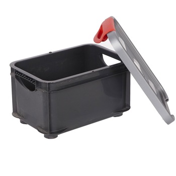 Ladita plastic cu capac 30x19.5x16.5 cm KIS Plastic Negru Ladita plastic cu capac 30x19.5x16.5 cm KIS Plastic Negru