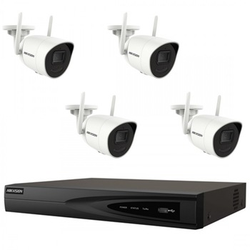 Kit 4 camere supraveghere Wireless 4MP, IR 30m, lentila 2.8mm HikVision + NVR 4 canale Ultra HD 4K HikVision Kit 4 camere supraveghere Wireless 4MP, IR 30m, lentila 2.8mm HikVision + NVR 4 canale Ultra HD 4K HikVision