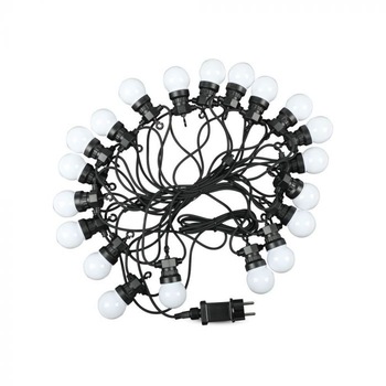 Ghirlanda LED luminoasa V-TAC 7440, 20 becuri, 0.5W/bec, 600 lm, temperatura lumina rece (6000K), IP44, 10m Ghirlanda LED luminoasa V-TAC 7440, 20 becuri, 0.5W/bec, 600 lm, temperatura lumina rece (6000K), IP44, 10m