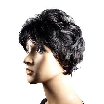 Peruca dama, fibra sintetica, cu aspect natural, negru intens 1 Peruca dama, fibra sintetica, cu aspect natural, negru intens 1