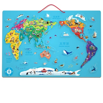 Joc educativ Harta Lumii magnetica, 72x48 cm, multicolor Joc educativ Harta Lumii magnetica, 72x48 cm, multicolor