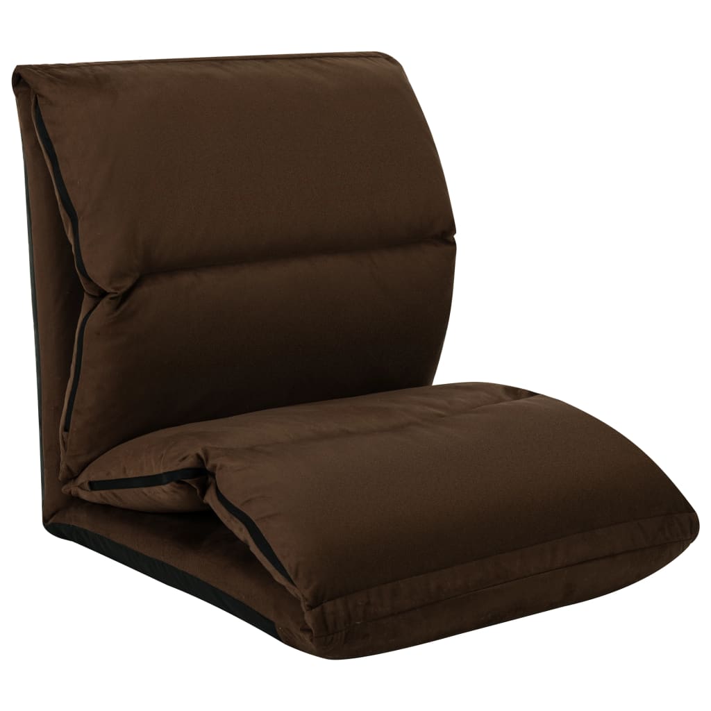 Scaun de podea, de exterior, vidaXL, Microfibra, Spuma, 216 x 56 x 9 cm, Maro
