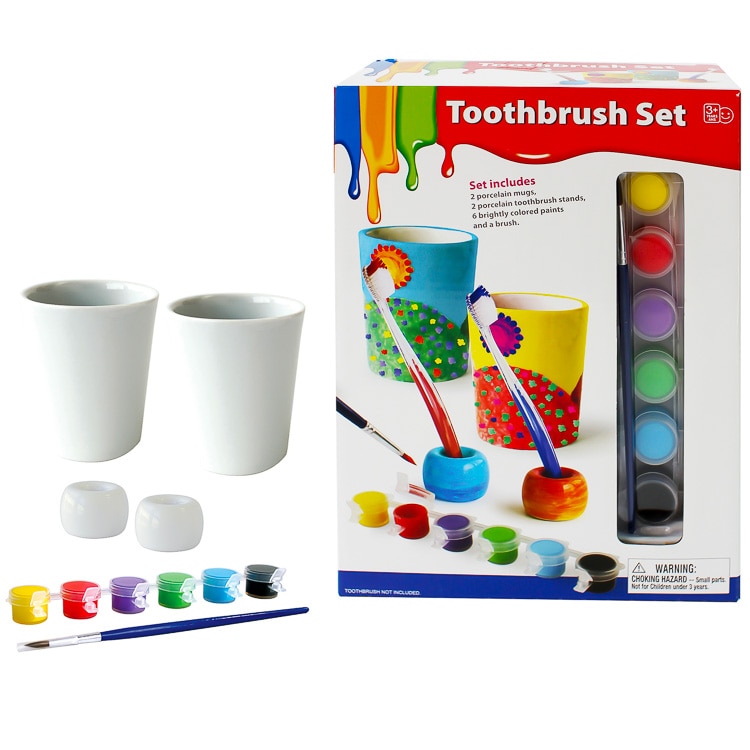 Set de pictat accesorii DIY pentru spalarea dintilor, Champion, +3 ani