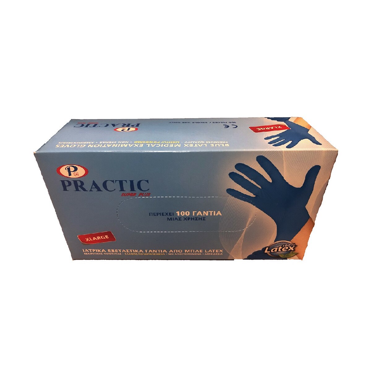 Manusi medicale latex Pudrate, unica folosinta, Albe, Marimea XL, Set 100