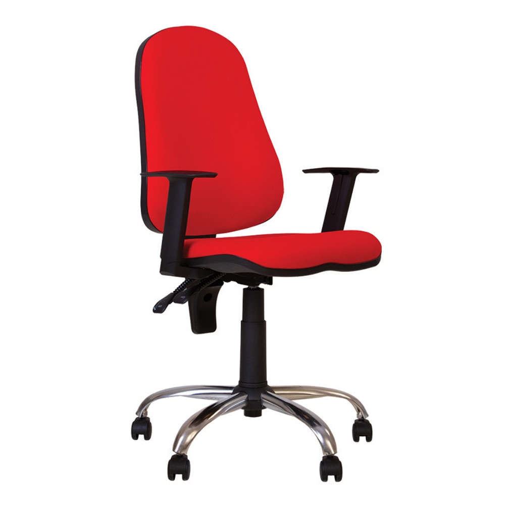 Scaun de birou Offix GTR Chrome, textil FJ-7, rosu