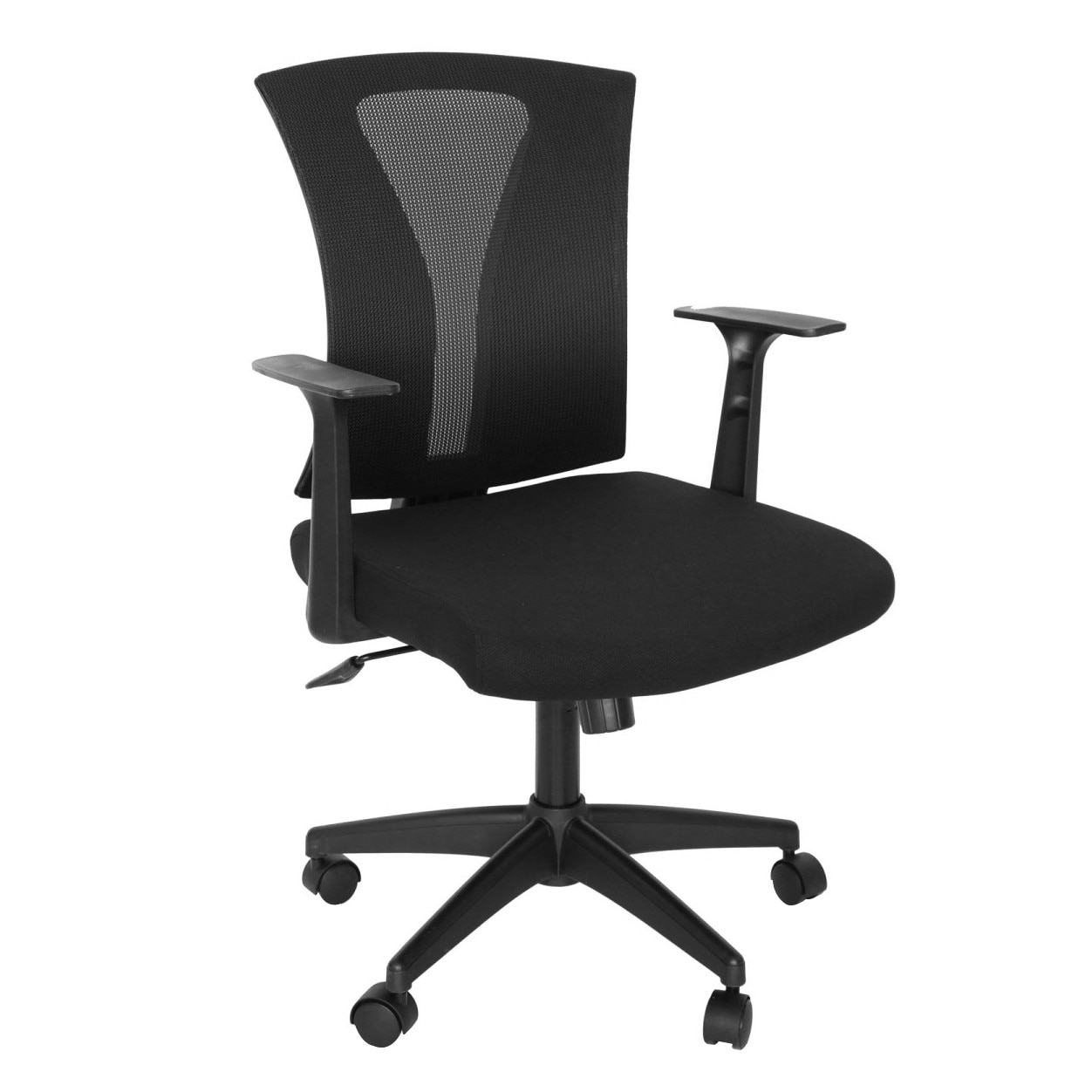 Scaun birou, egonomic, iMK®, rotativ, cu brate, textil si mesh, negru, 62 x 61 x 60 cm