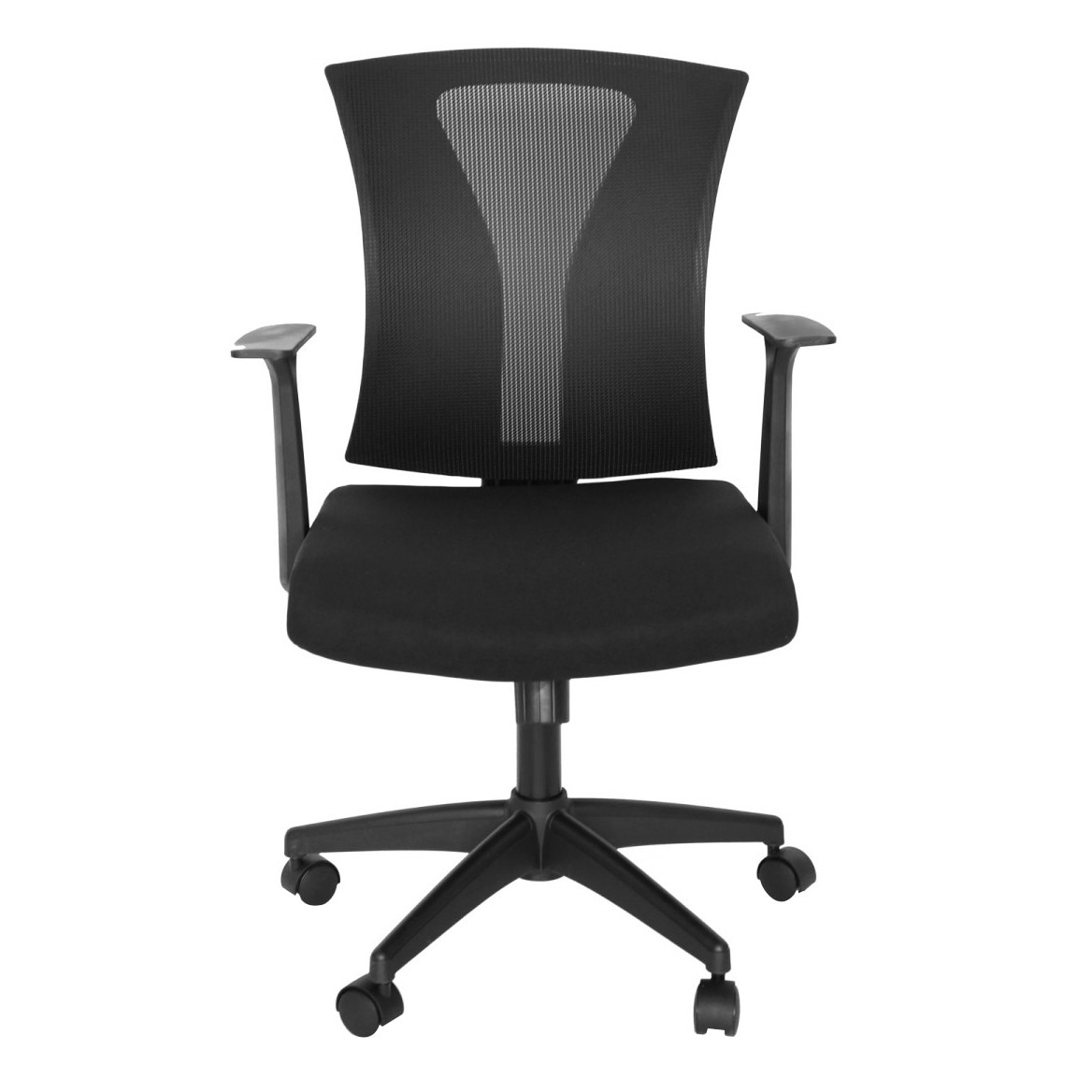 Scaun de birou ergonomic ART VALLETA rotativ realizat din mesh si material textil negru,dimensiun 103x62x61cm, greutatea maxima sustinuta 90kg