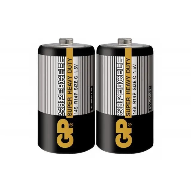 Цинк карбонова батерия GP 14S-S2 Powercell, R14, 2 бр. в опаковка ...
