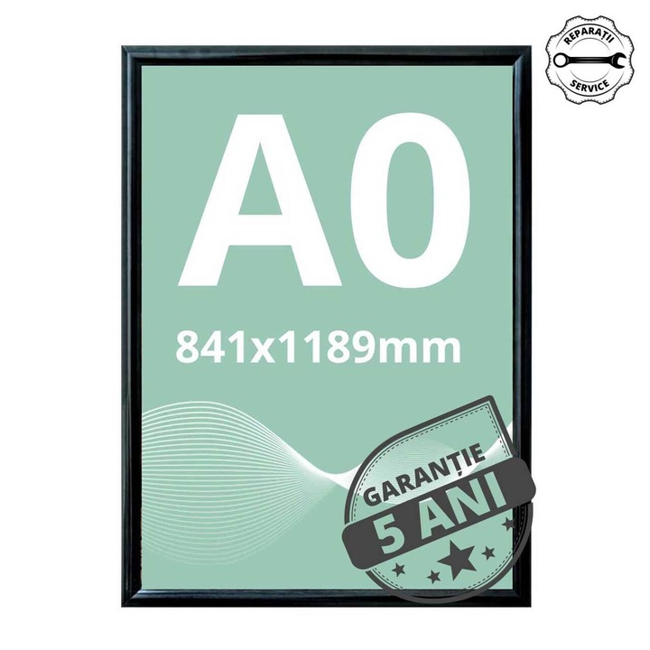 Rama click din aluminiu, anodizat negru, A0 (841x1189mm), JJ DISPLAYS