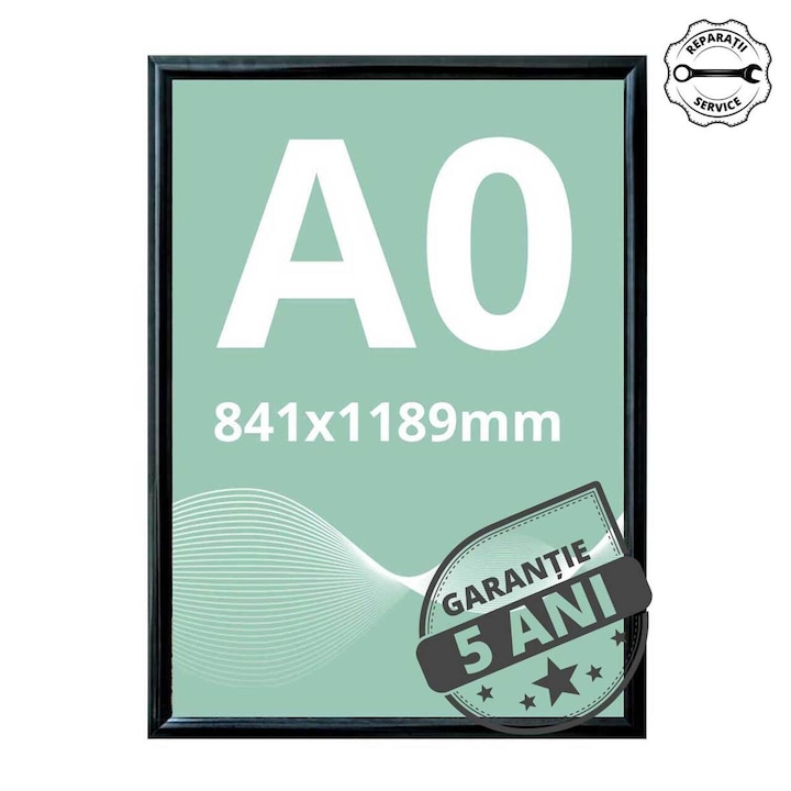 Rama click din aluminiu, anodizat negru, A0 (841x1189mm), JJ DISPLAYS