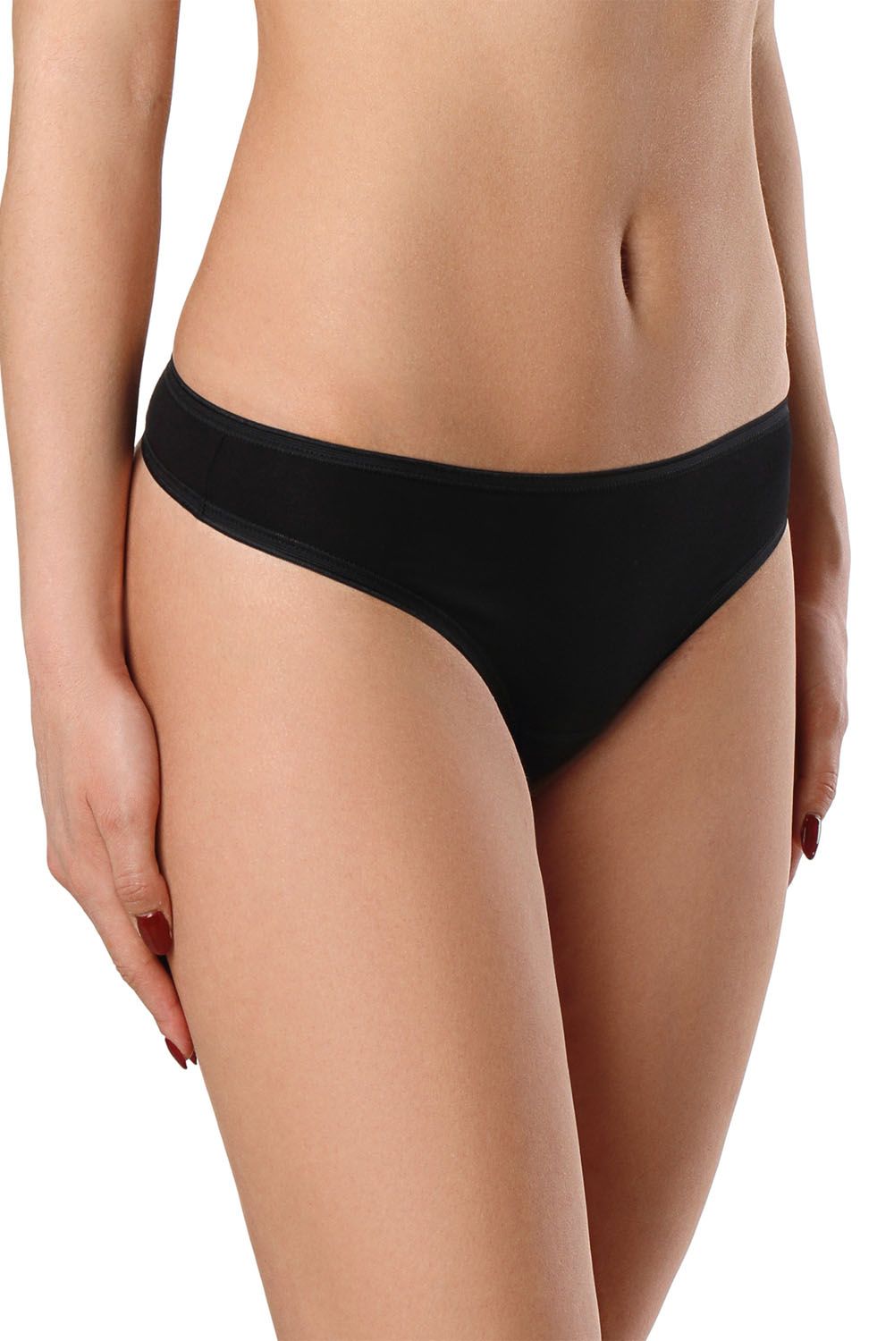 Chilot dama din bumbac model string, Conte Elegant LST 2000, Negru