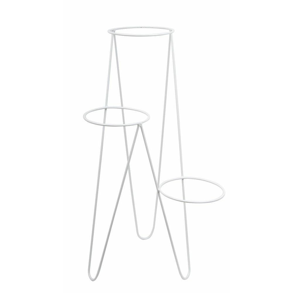 Suport pentru flori pe 3 ghivece Loft metalic alb 95cm