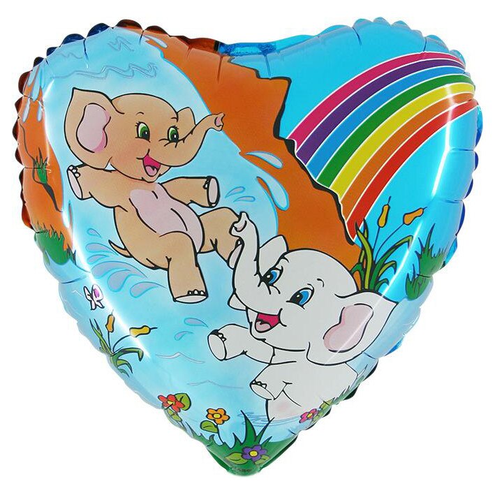 Balon folie inima elefanti 46 cm