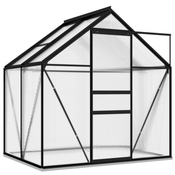 Sera de gradina, vidaXL, Aluminiu si panouri policarbonat, 2,47 m², 190 x 130 x 132/202 cm, Antracit Sera de gradina, vidaXL, Aluminiu si panouri policarbonat, 2,47 m², 190 x 130 x 132/202 cm, Antracit