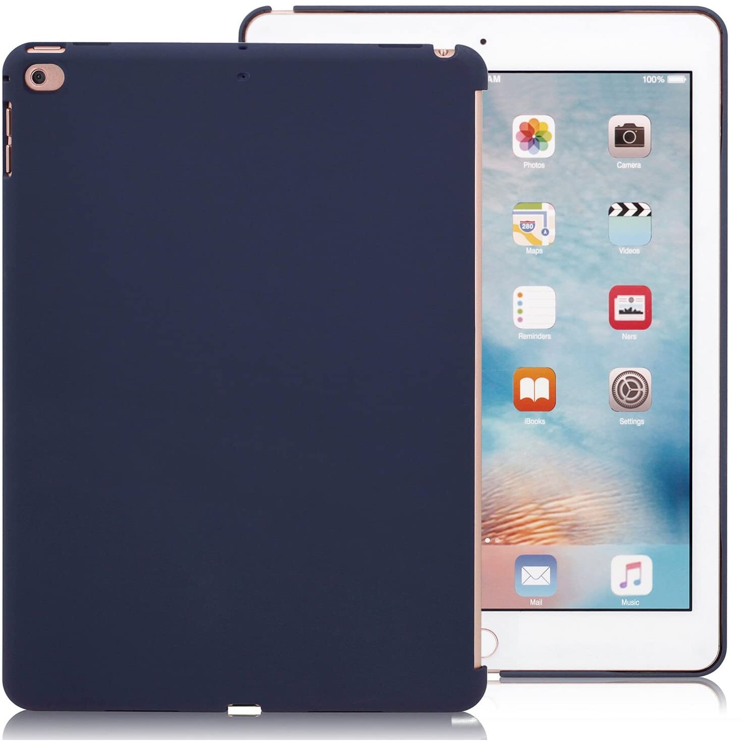 Husa de protectie iPad 9.7 2018/2017 KHOMO Companion Back, Bleumarin