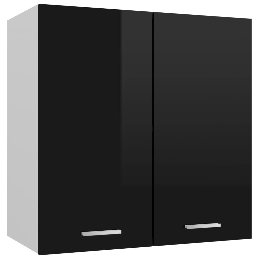 Dulap de bucatarie, vidaXL, PAL extralucios, 60 x 31 x 60 cm, Negru