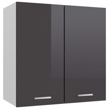 Dulap de bucatarie, vidaXL, PAL extralucios, 60 x 31 x 60 cm, Gri Dulap de bucatarie, vidaXL, PAL extralucios, 60 x 31 x 60 cm, Gri