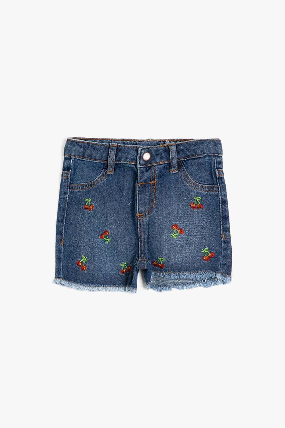 KOTON, Pantaloni scurti din denim cu detalii brodate, Albastru, 68-74 CM