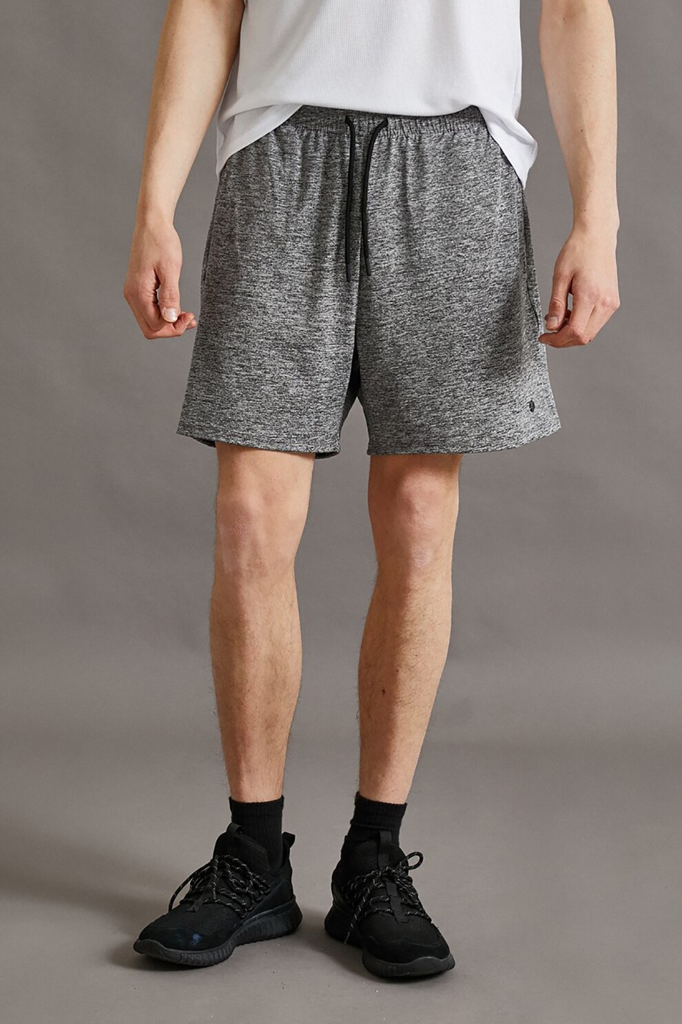 KOTON, Pantaloni scurti cu snur n, Gri melange, S