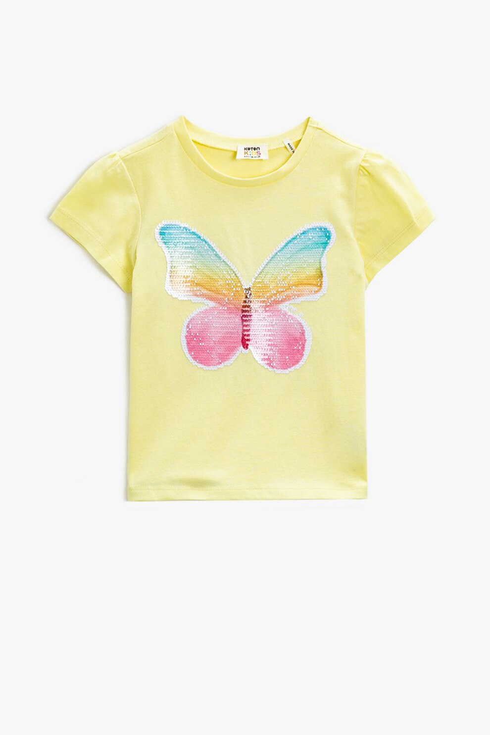 KOTON, Tricou cu paiete reversibile, Galben, 104-110 CM