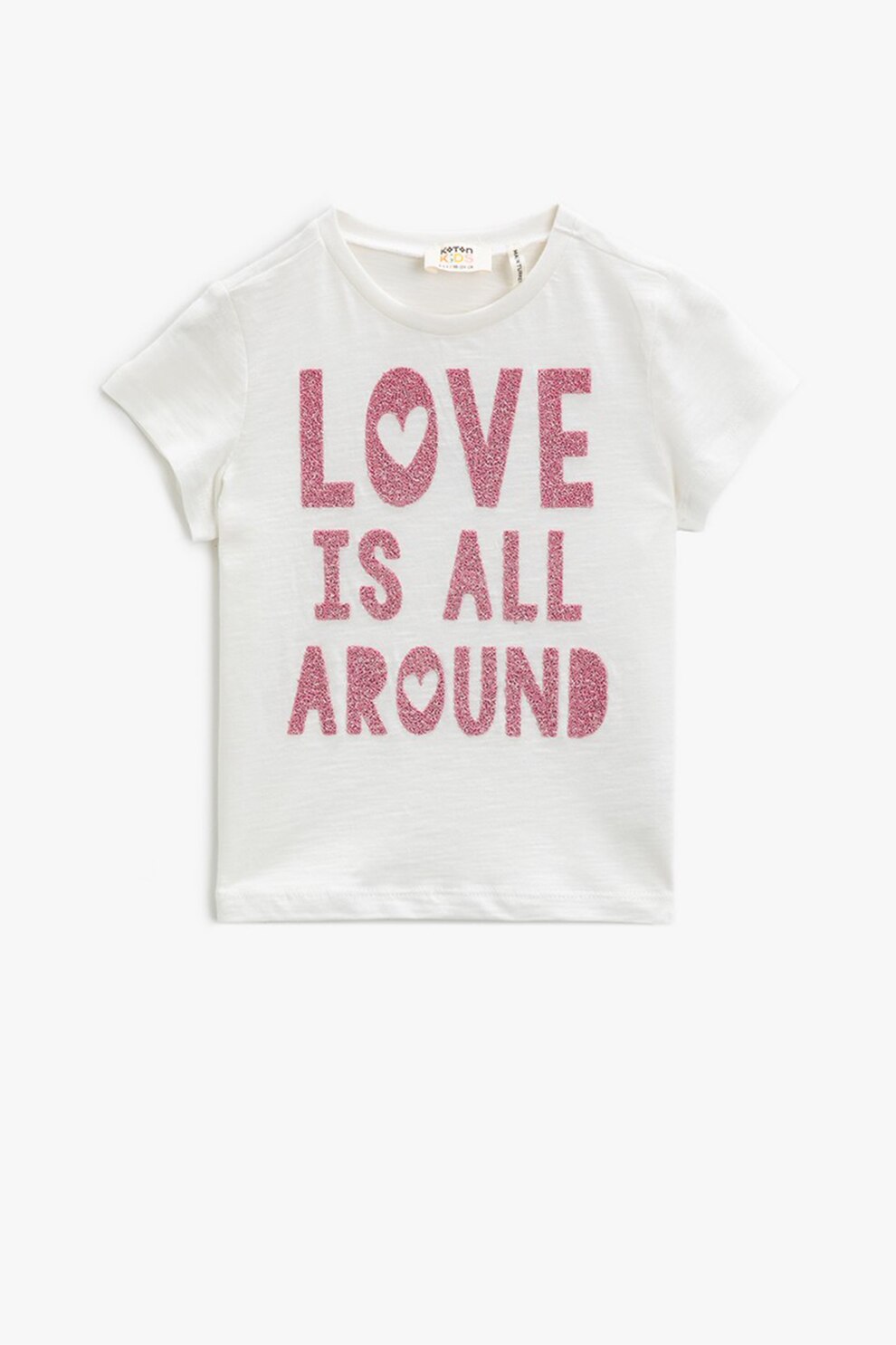 KOTON, Tricou cu decolteu la baza gatului si detalii stralucitoare, Alb/Lila