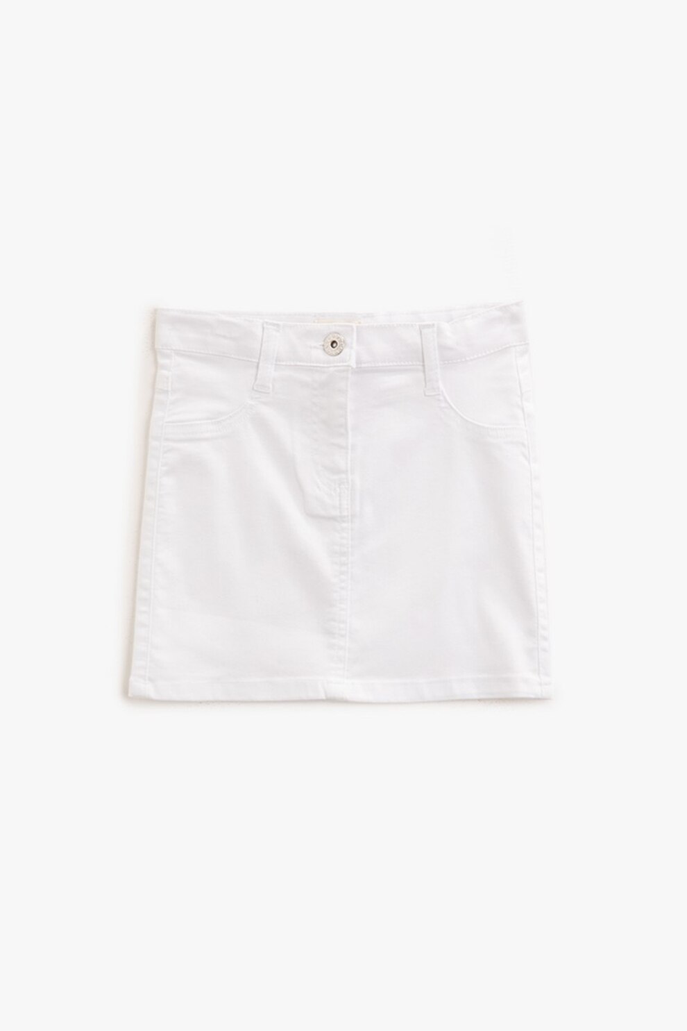 KOTON, Fusta mini din denim, Alb, 122-128 CM