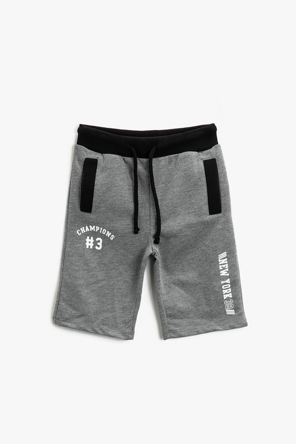 KOTON, Bermude cu snur de ajustare, Gri melange, 122-128 CM