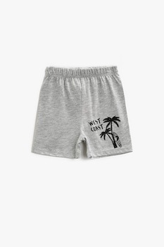 KOTON, Pantaloni scurti cu imprimeu grafic, Gri melange KOTON, Pantaloni scurti cu imprimeu grafic, Gri melange
