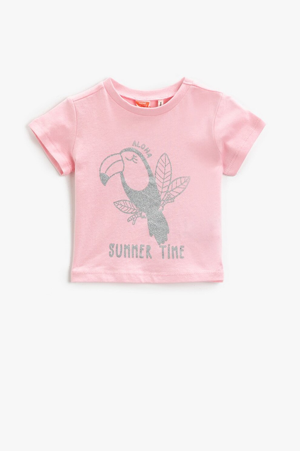 KOTON, Tricou cu imprimeu stralucitor, Roz